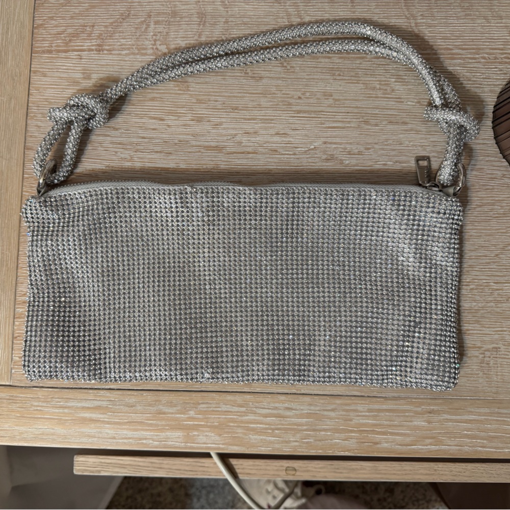 Urban Outfitters Silver Rhinestone Shoulder Bag